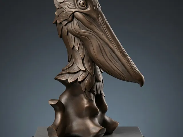 The Ancient Aviary - Stylized Pelican Bust Sculpture