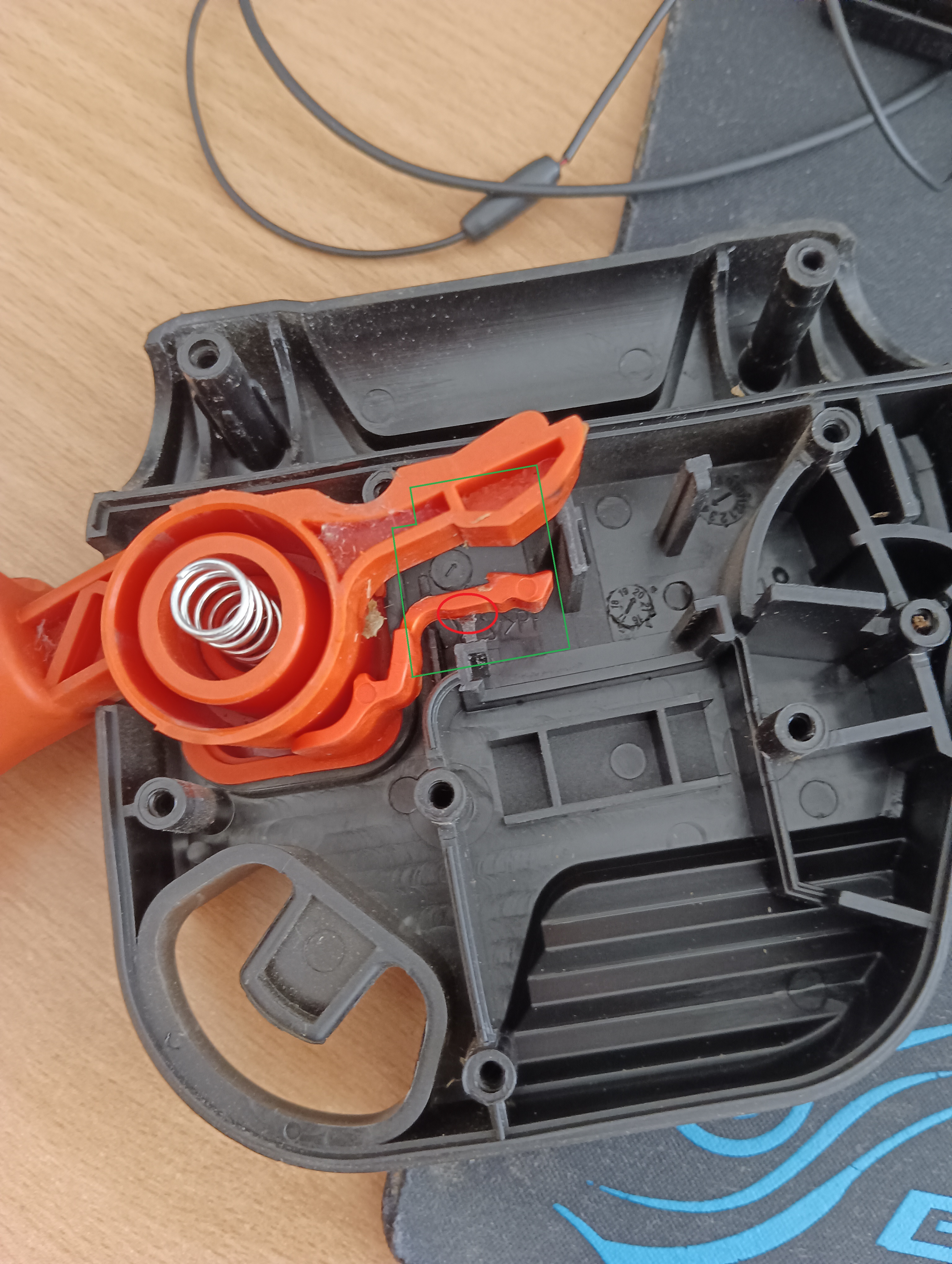 Black & Decker lawn mower switch insert