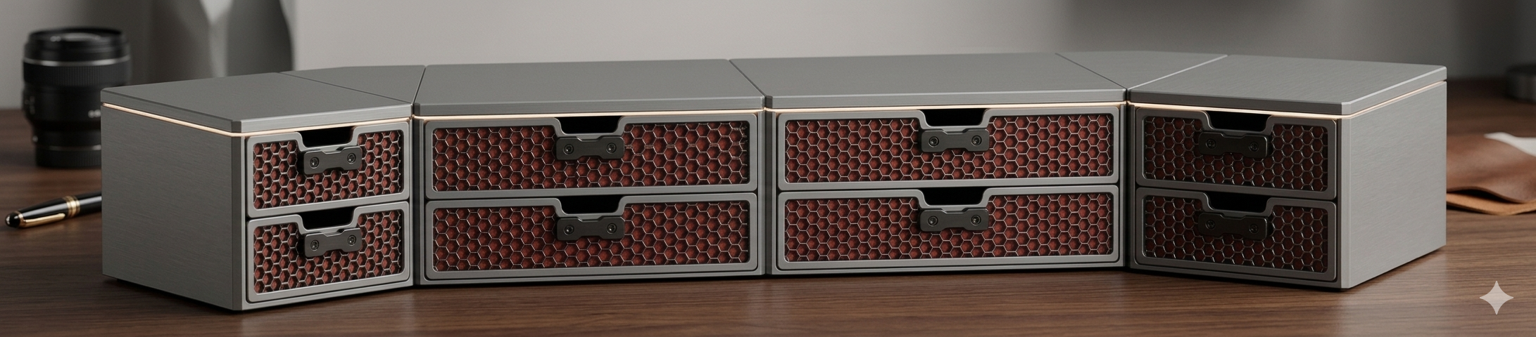 Full Desk Organizer & Monitor Stand + Stackable Drawers