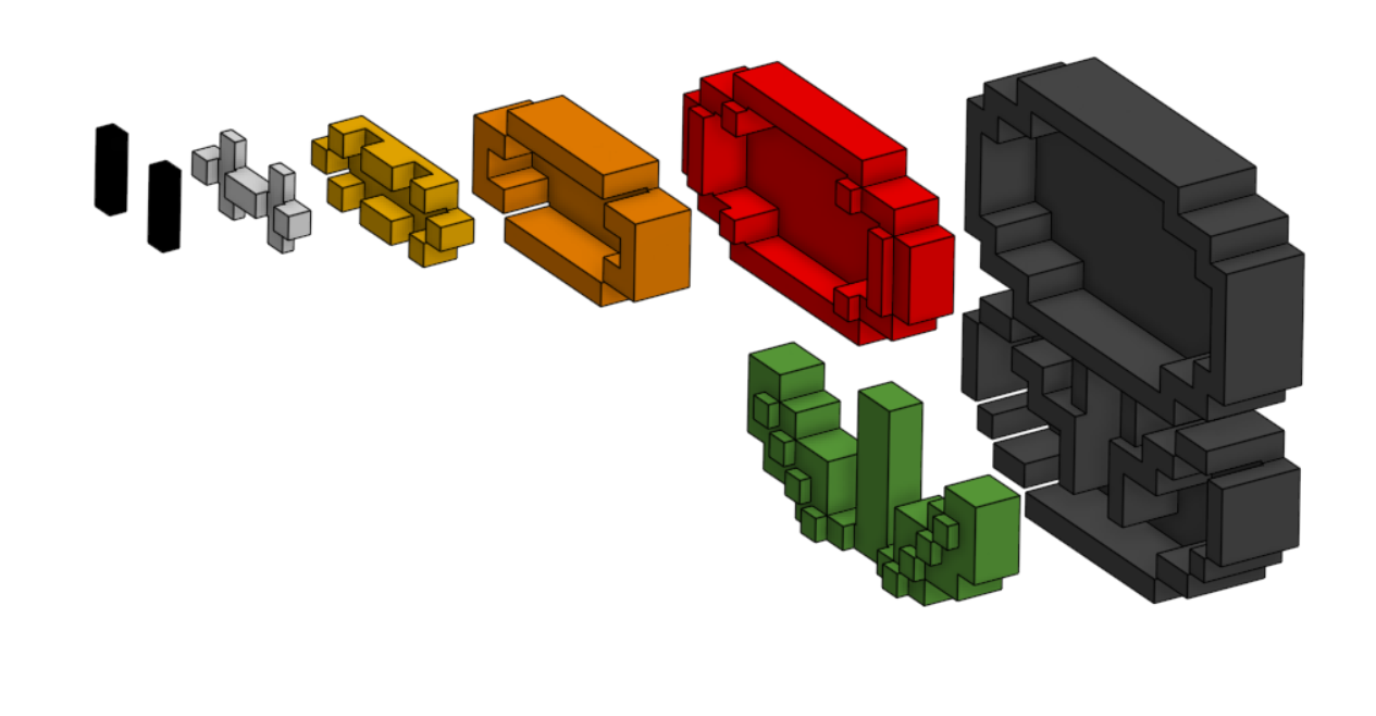 Fire flower 3D pixelart — miniatura 2