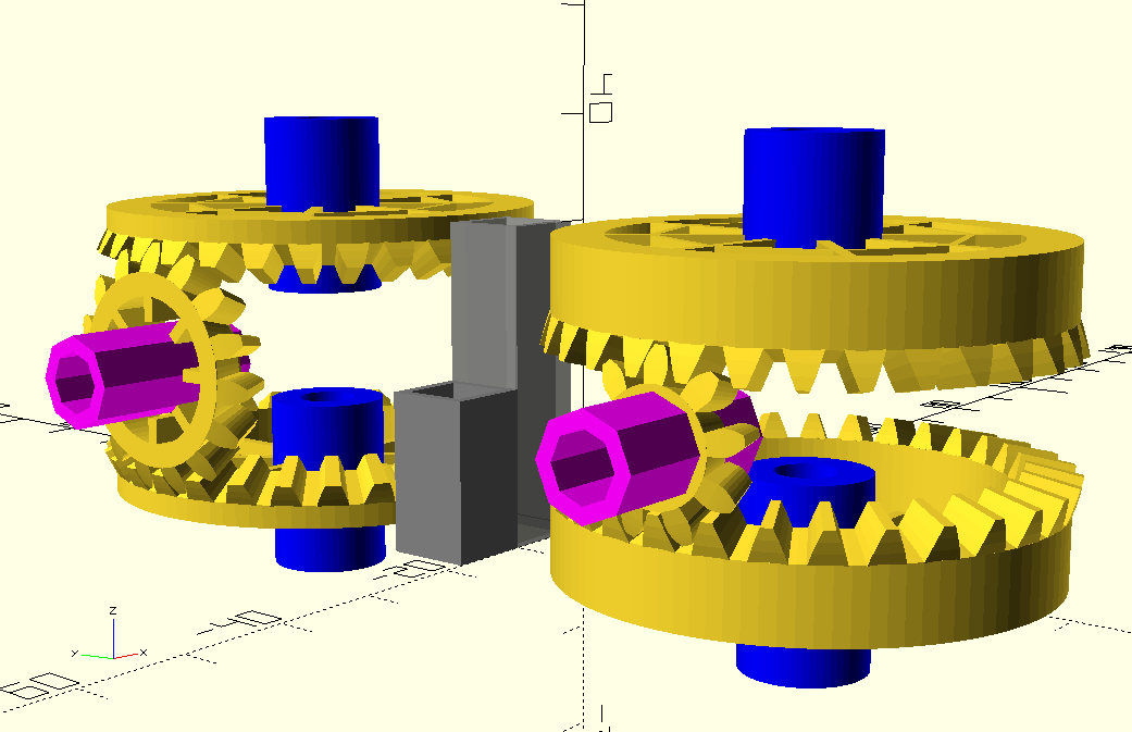 (old) OpenSCAD: bevel gears (v16) (please check v25)
