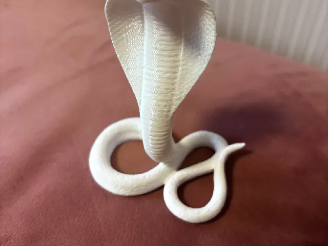 Coiled Cobra Snake Figurine