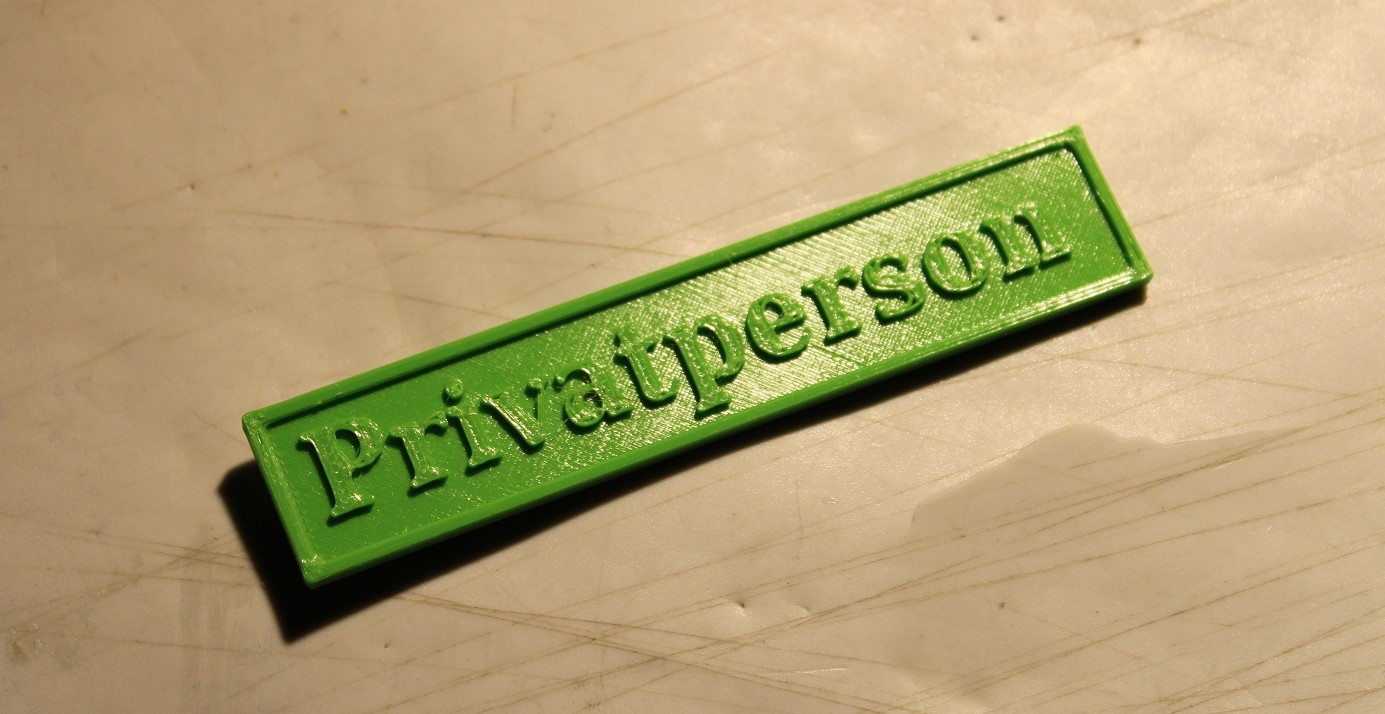 Privatperson Schild