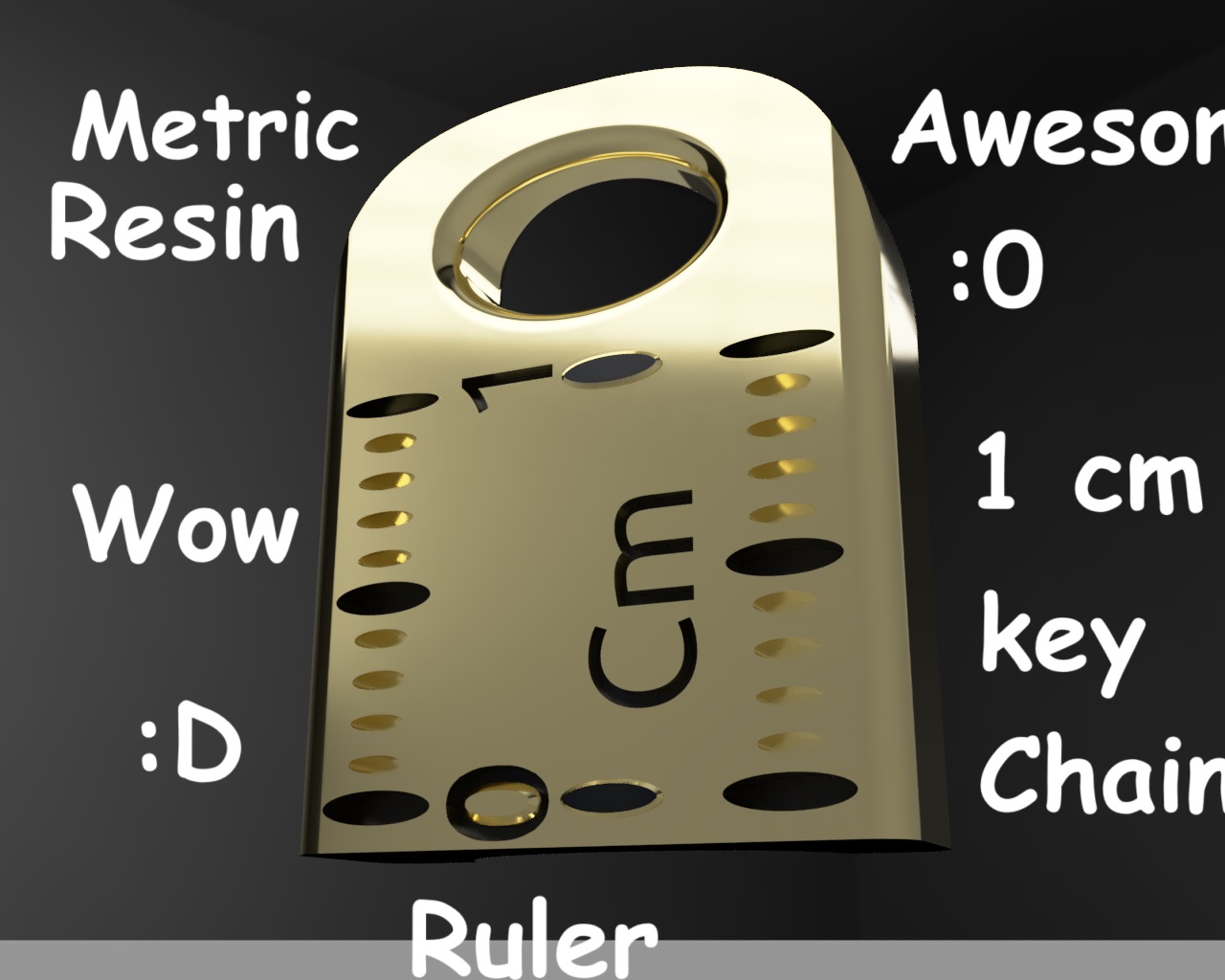 1 CM - Ruler - Keychain - Remastered