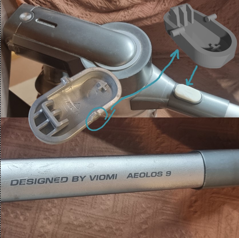 Xiaomi Viomi Aeolos 9 Extension Wand Release Button / Clip