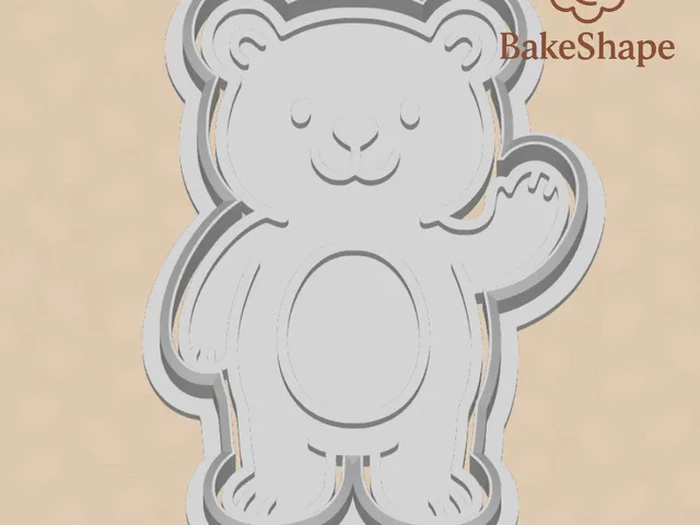 Premium Teddy Bear Cookie Cutter & Embosser STL – 3 File Set