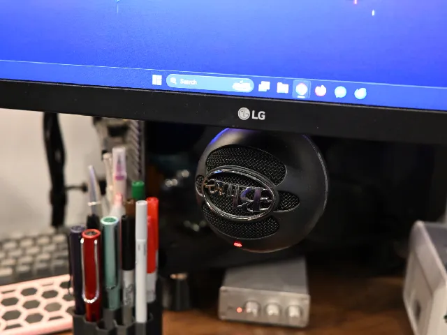 Microphone Mount for back of LG Ultrawide Monitor