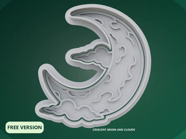 Night Forest Cookie Cutter STL β 3D Print Crescent Moon Biscuit Mold