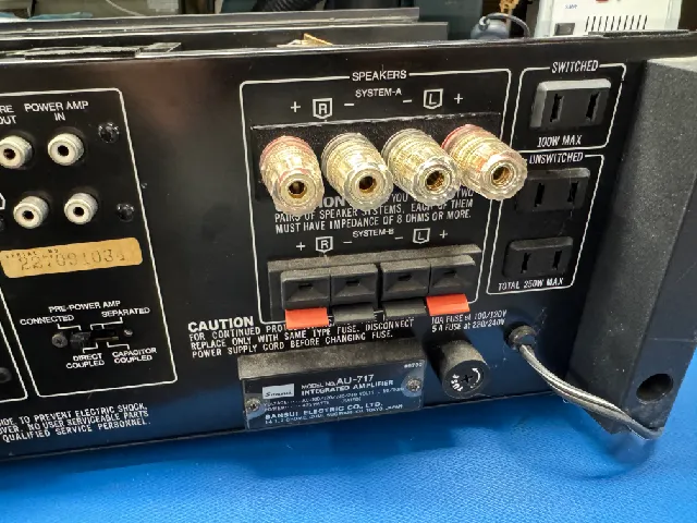 Sansui AU717 Binding post adapters