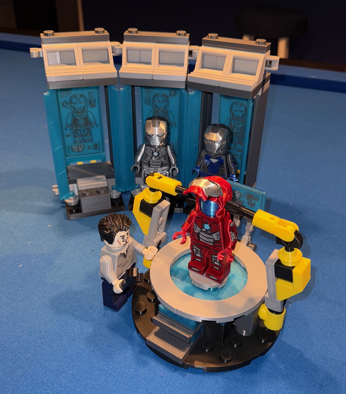 Action-sized Brick Iron Man Assembly Platform (2.5:1 scale)