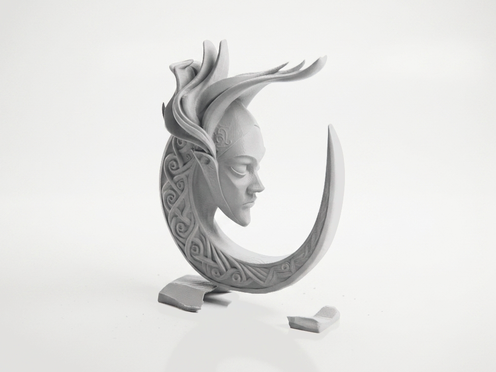 Sleeping Crescent Moon Goddess Statue 3D Printable