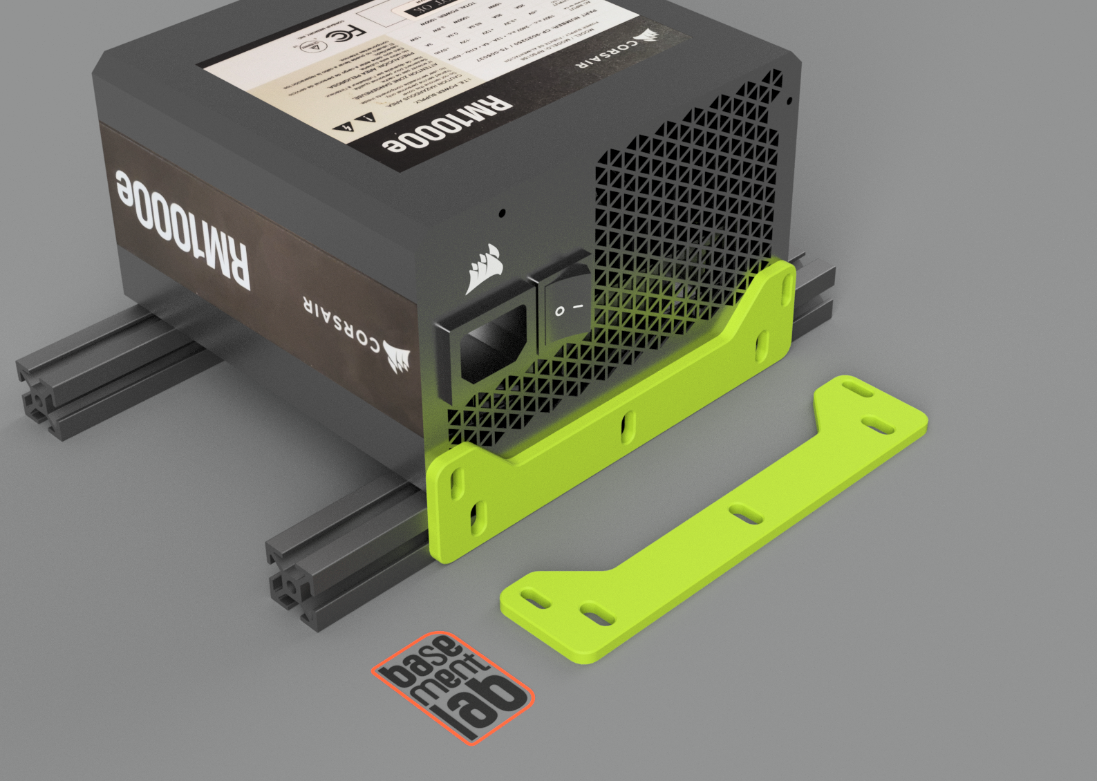 Universal PSU bracket for Alu 2020 Profile Mod. D - Staffa fissaggio alimentatore Pc per profili Alu 2020