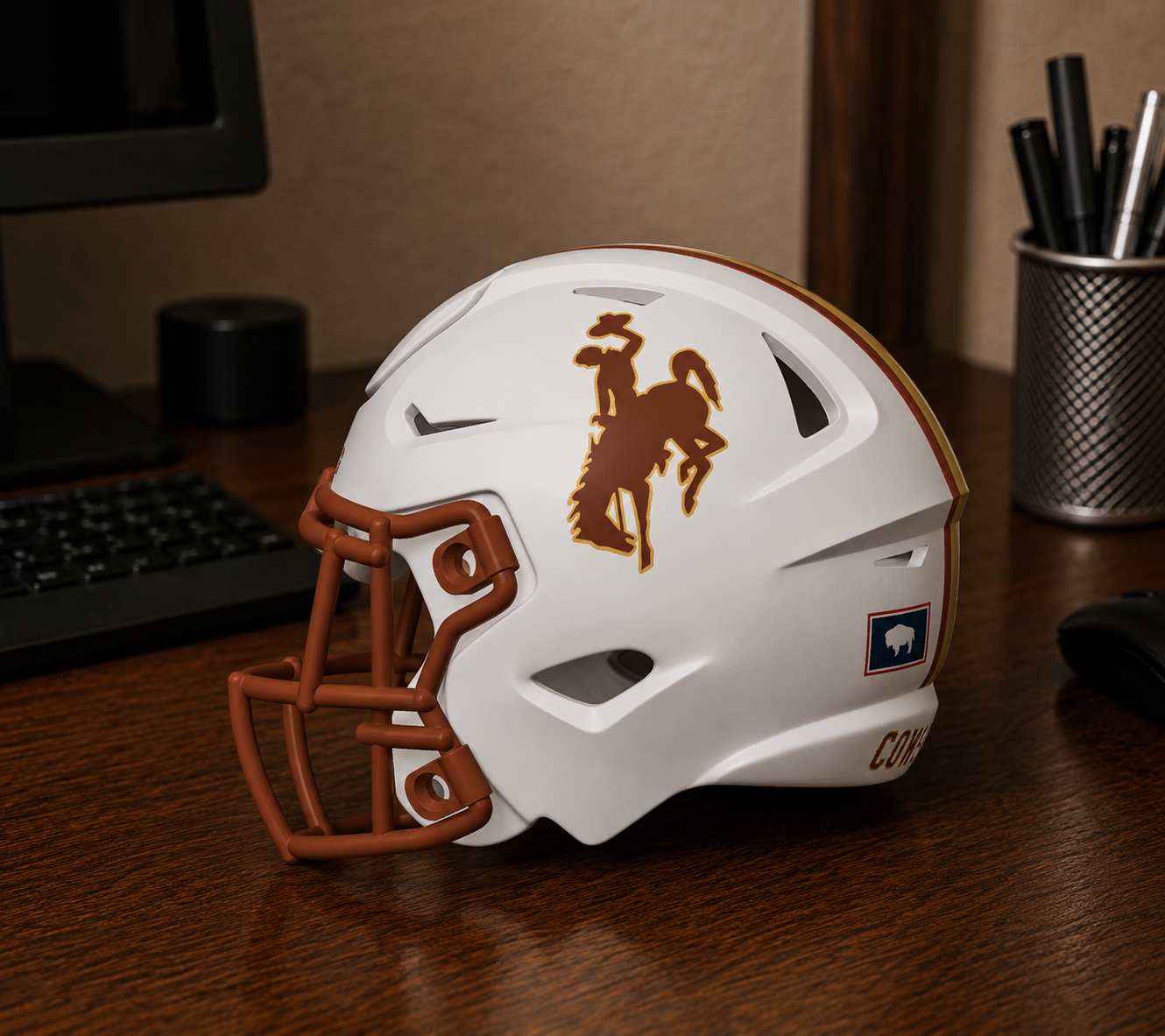 Wyoming State Cowboys Football Helmet - With Stripes