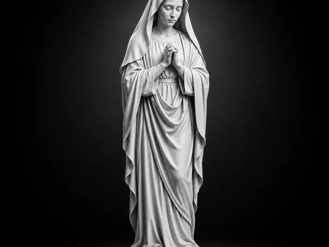 Praying Virgin Mary Statue STL | Blessed Mother Sculpture | Catholic 3D Print Model