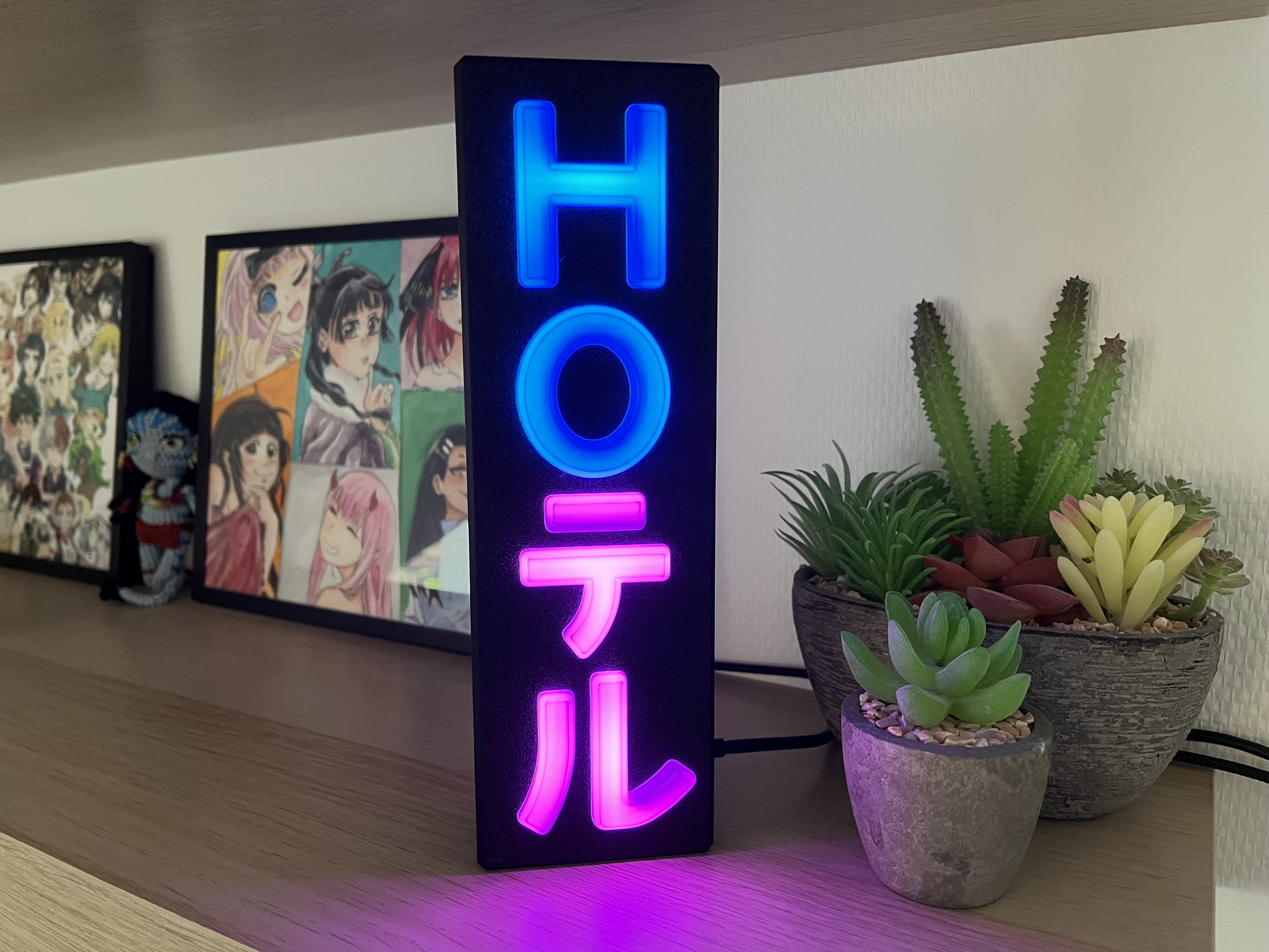 HOテル Vertical Lamp (Cyberpunk 2077 Hoteru glowing sign)