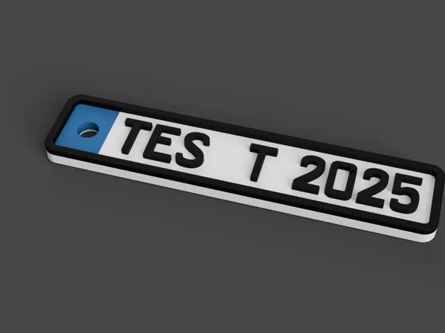 EU License Plate Keychain MMU