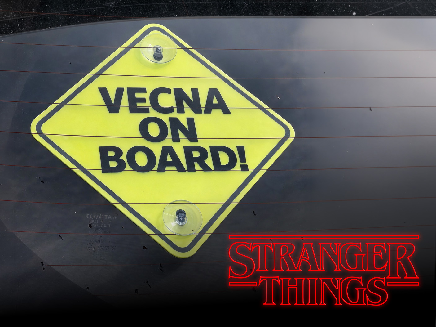 Vecna On Board! - Stranger Things Car Sign