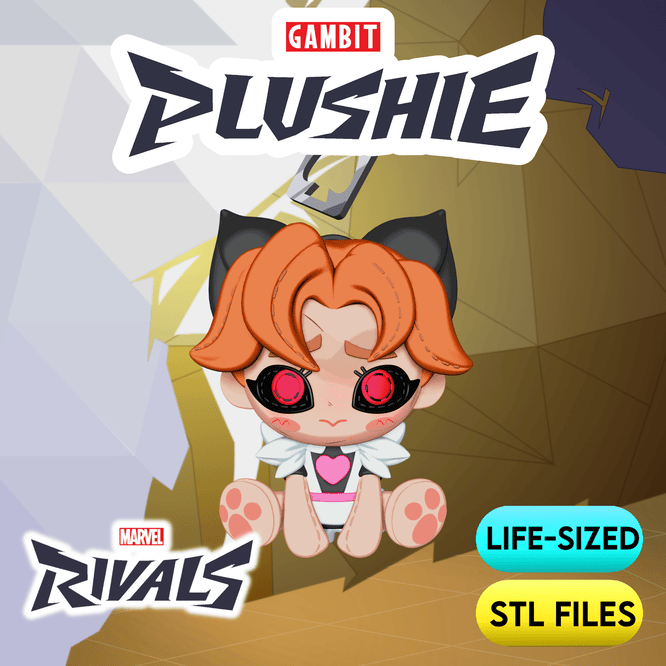 Gambit Plush Charm Accessory STL Files | Life Sized | High Detail