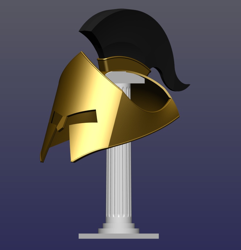 Spartan style cat helmet (updated with stand)