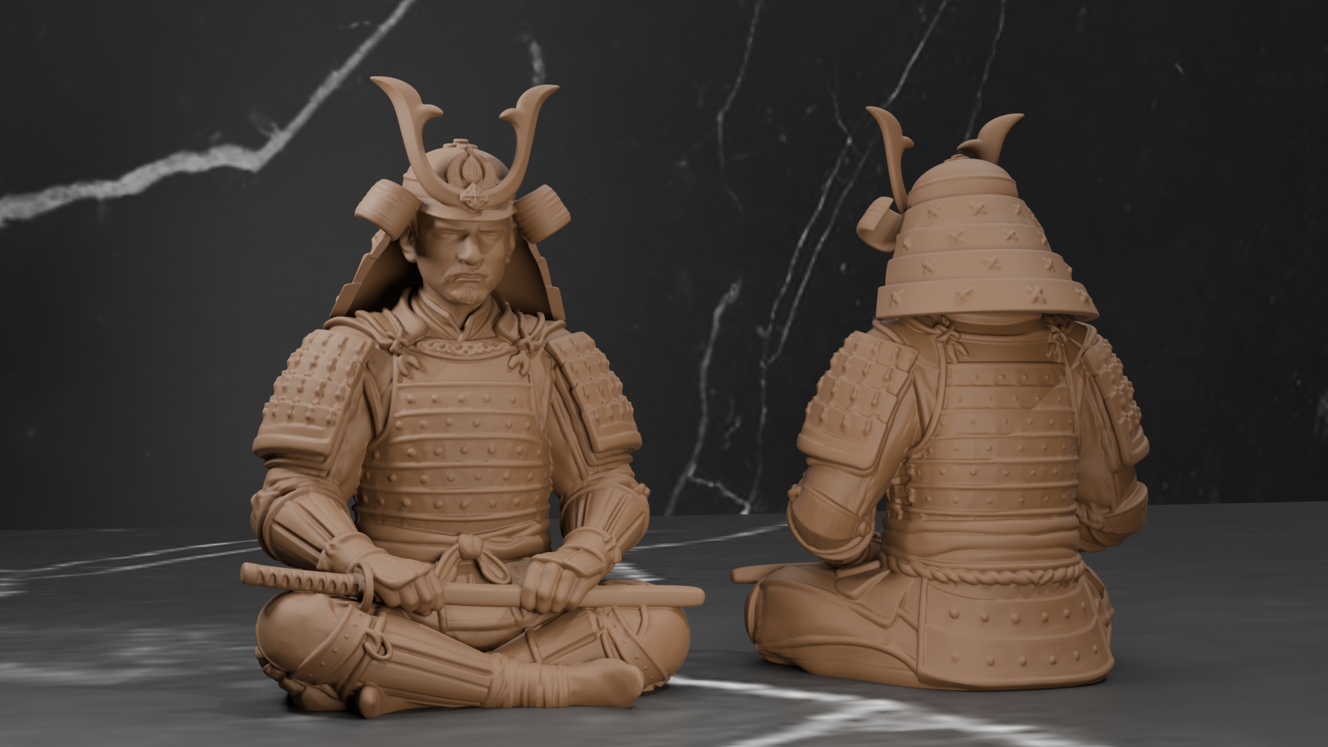 Armored Samurai Warrior - Meditation