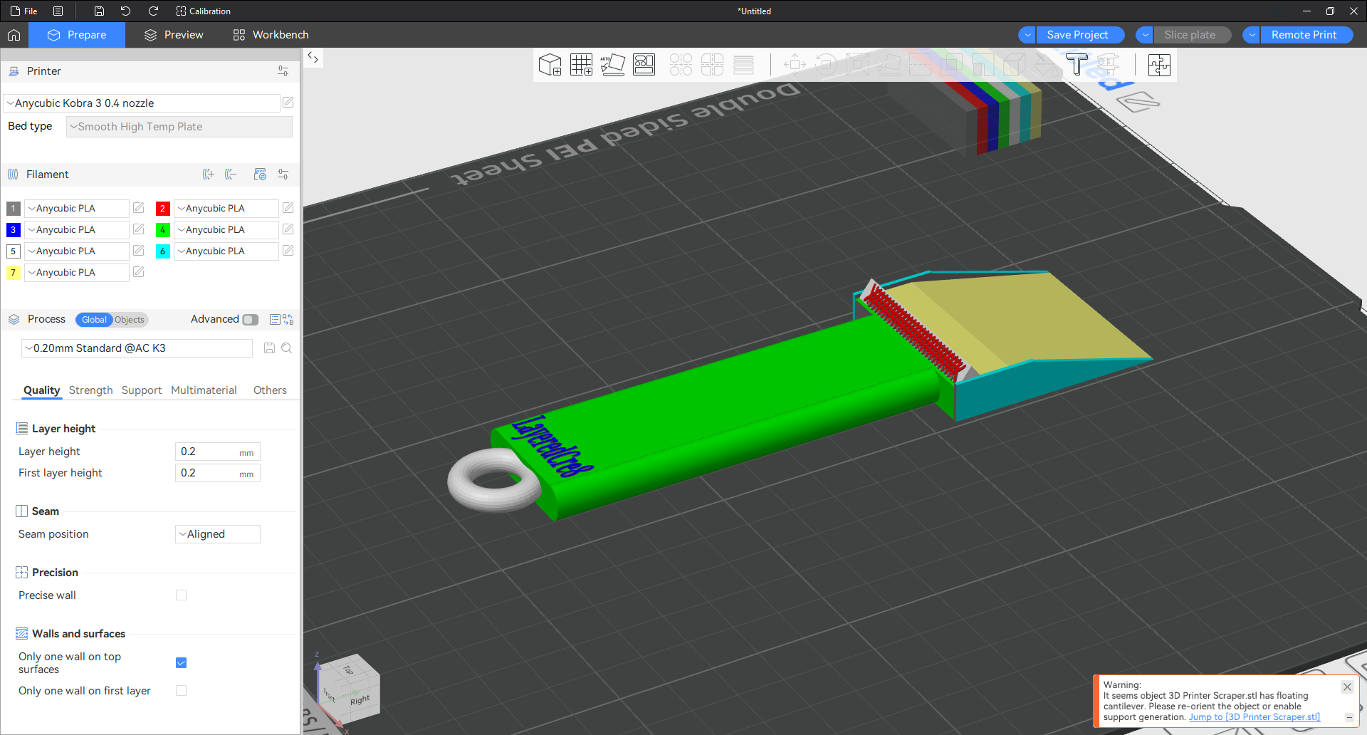 3D Printer Bed Scraper