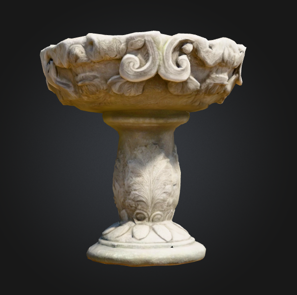 Grey Concrete Bird Bath