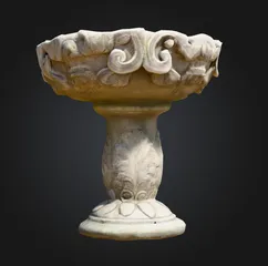 Grey Concrete Bird Bath