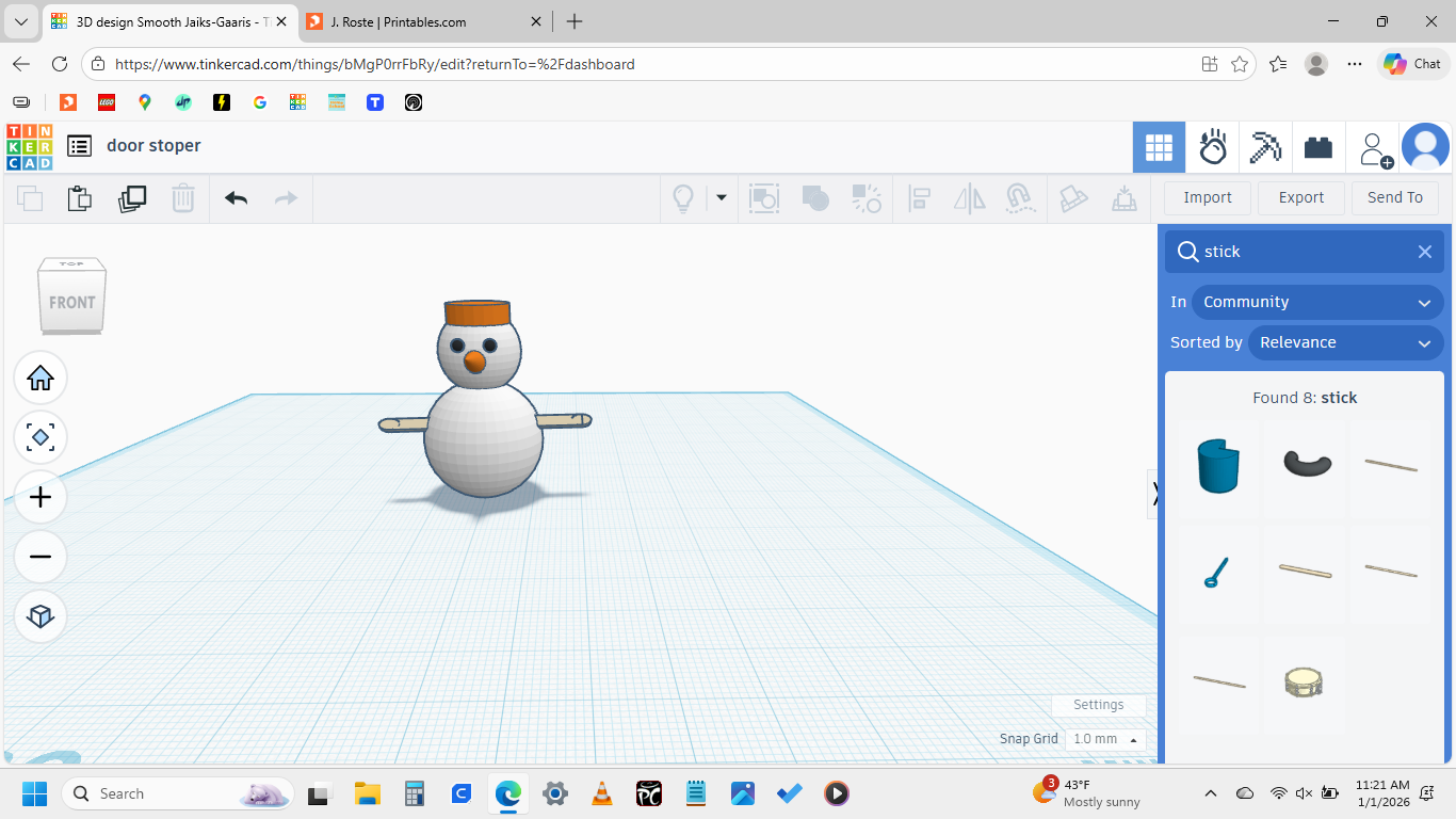 A decorative snowman for your house