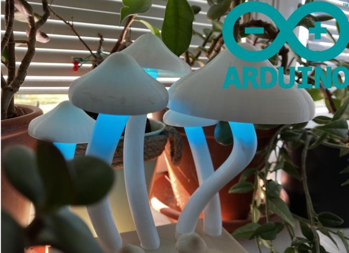 Mushroom arduino led lamp