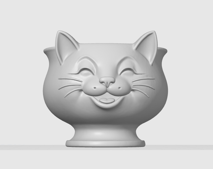 Joyful Cat Face Flower Pot