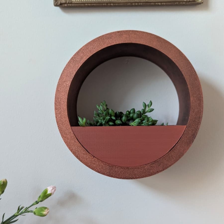 Decorative ring wall planter for small plants