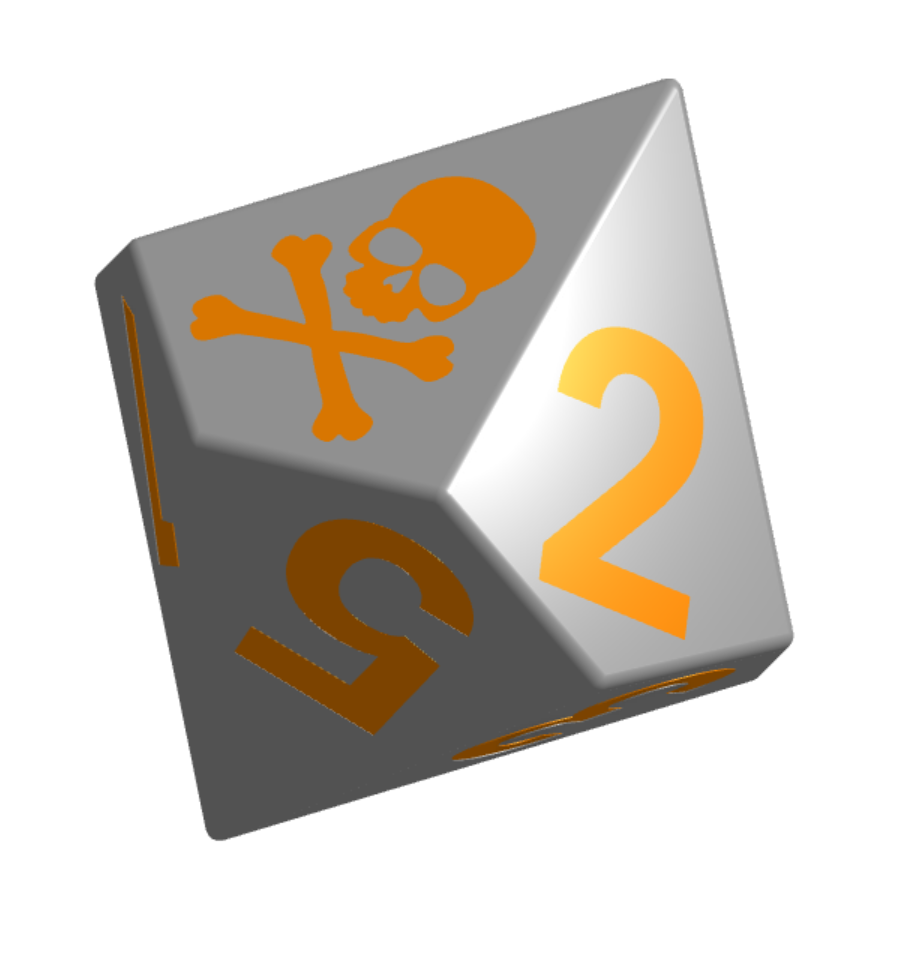 Skull-Loaded D10– Hollow Biased Cursed Dice