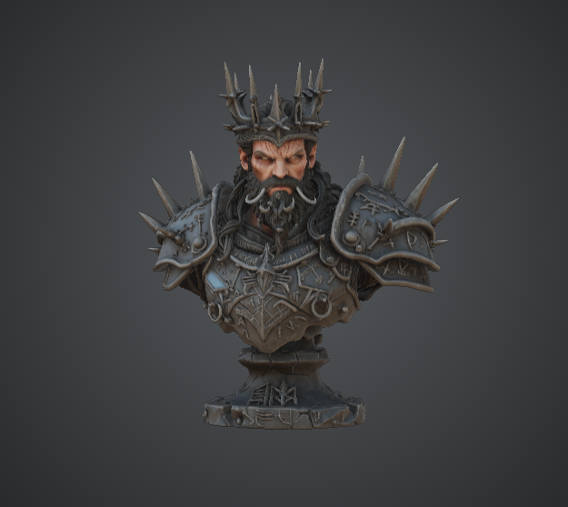 Dark Iron King Bust – Spiked Crown Warlord