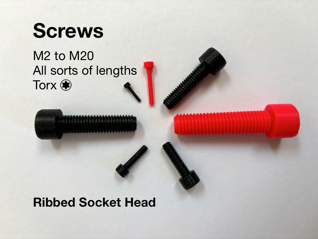 M2 - M20 Torx Screws with Ribbed Socket head in all sorts of lengths (incl. STEP)