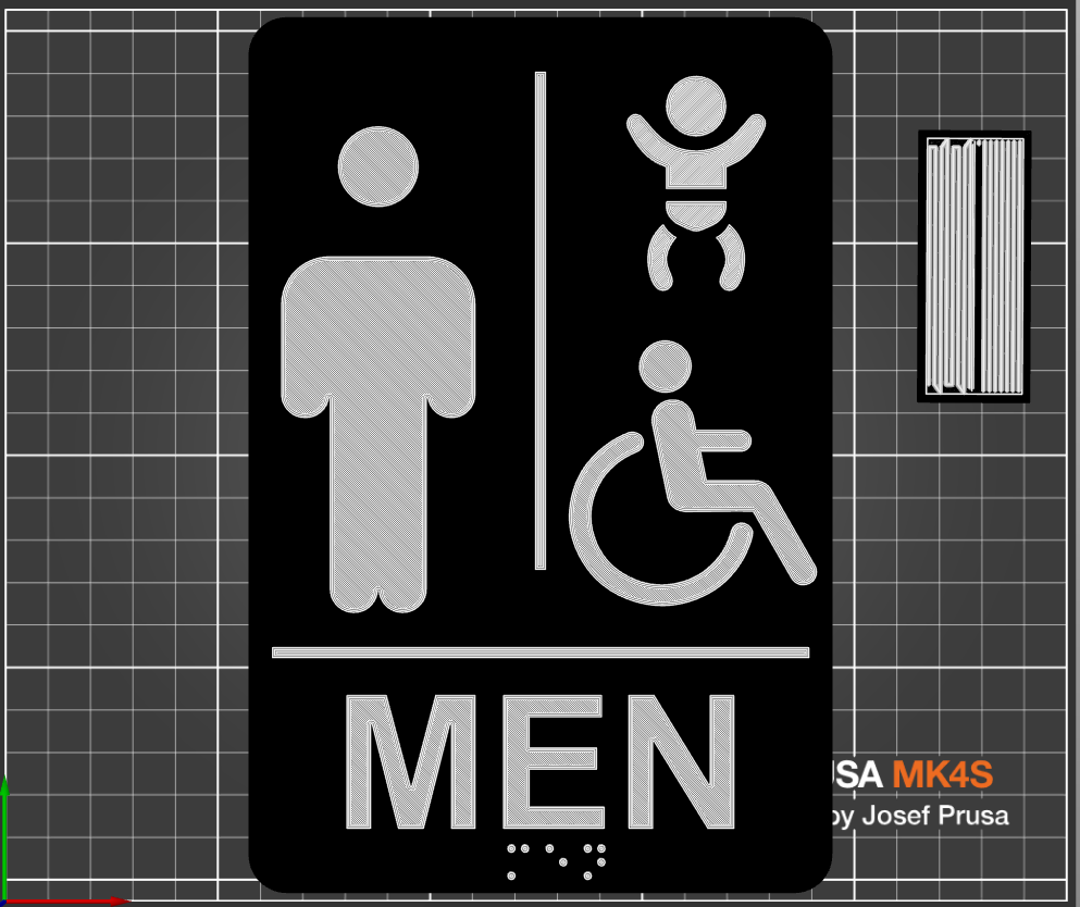 Restroom Sign - Men, Accessible with Diaper Changing Station, Braille