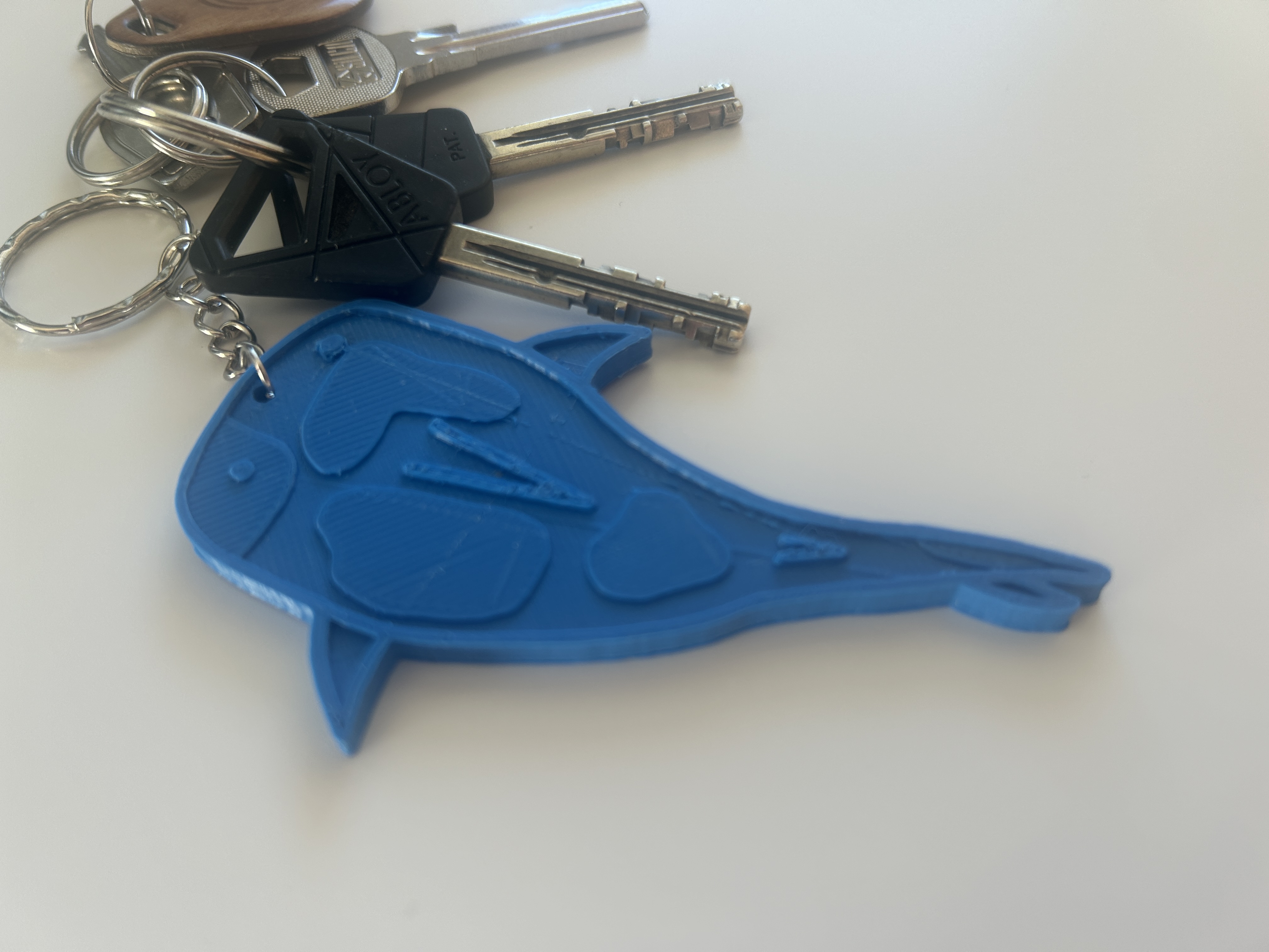 Minimalist Whale Shark Keychain – Top View (Hand-Drawn Style)