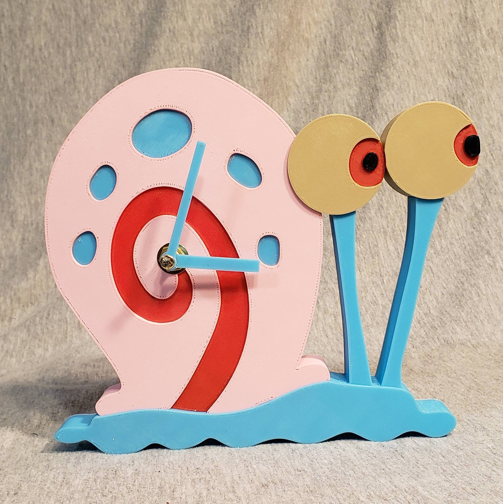 Gary the Snail from Spongebob Clock Face with Clock Mechanism Housing!