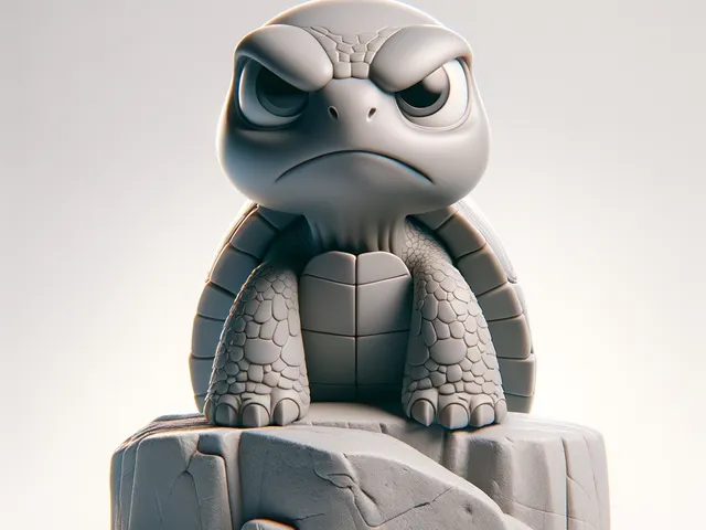 Cute grumpy turtle