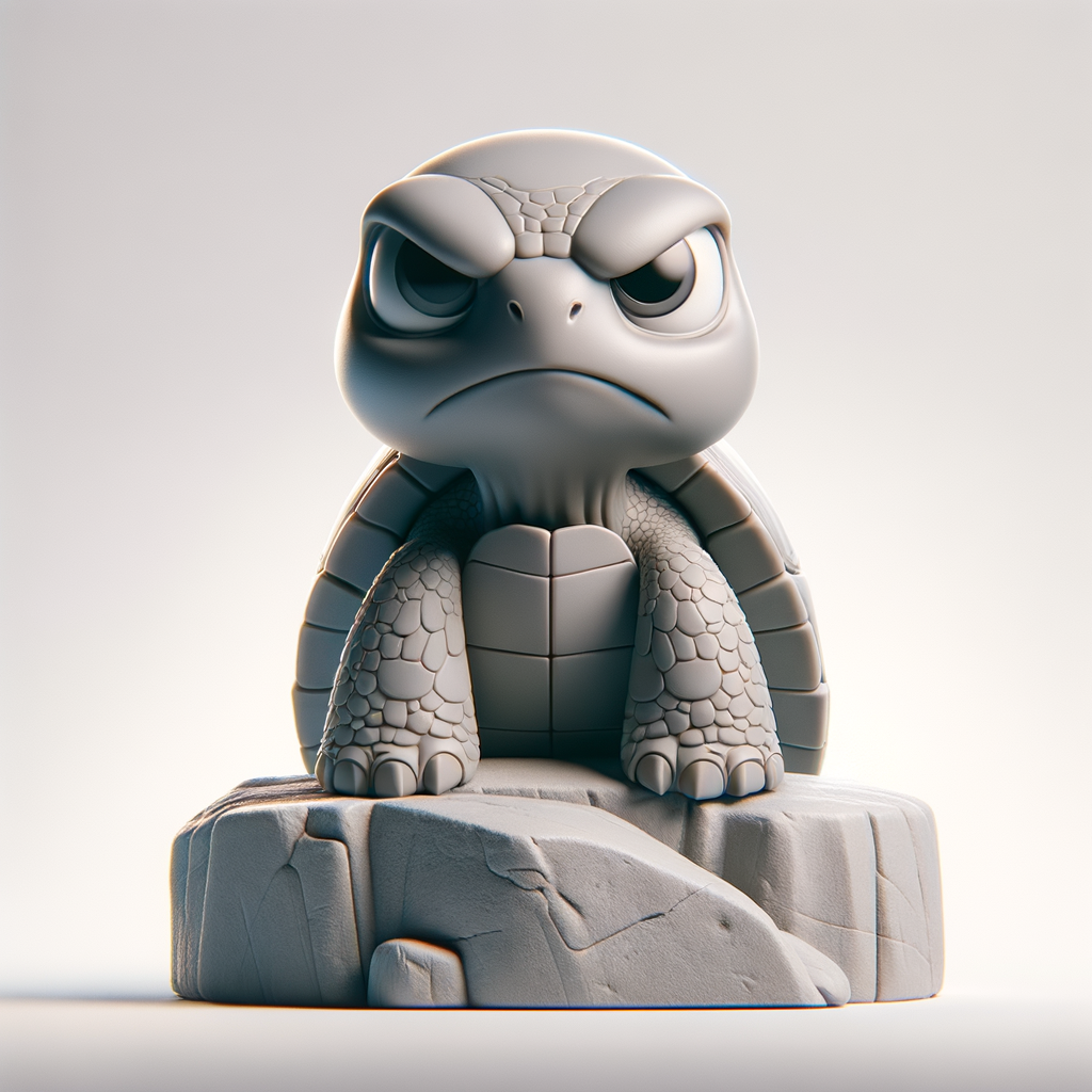 Cute grumpy turtle