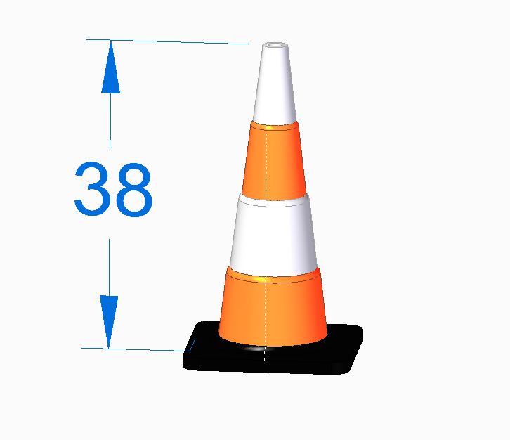 Traffic cone for RC vehicles (updated stl)