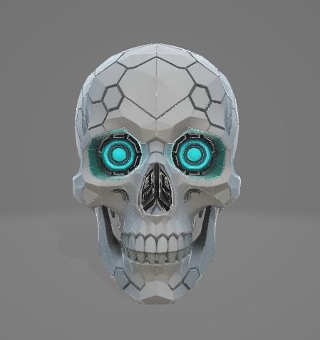 Cyberpunk Hex Skull – Low-Poly