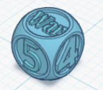 A dice with a special move called WAR 3D model