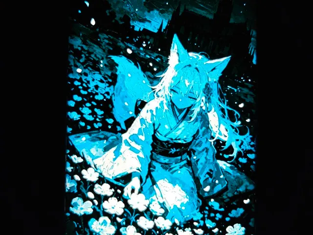Kemonomimi blue flowers 140x220 Hueforge