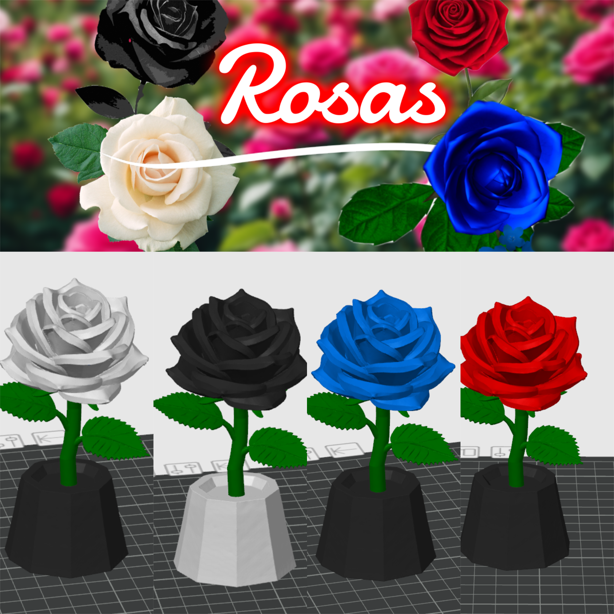 rose multi color personalizable