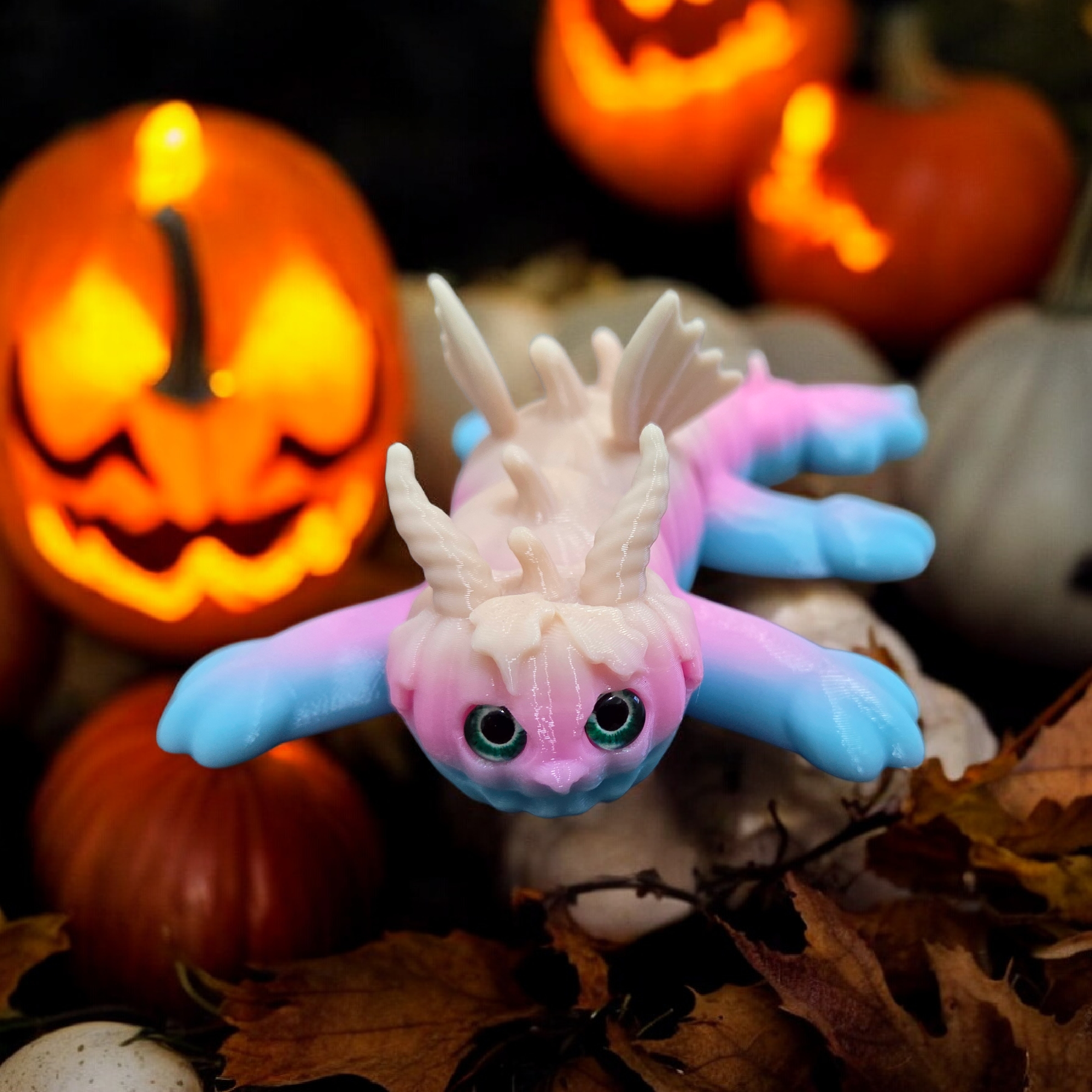 Flexi Pumpkin Dragon - 6mm + 8mm glass eye compatible