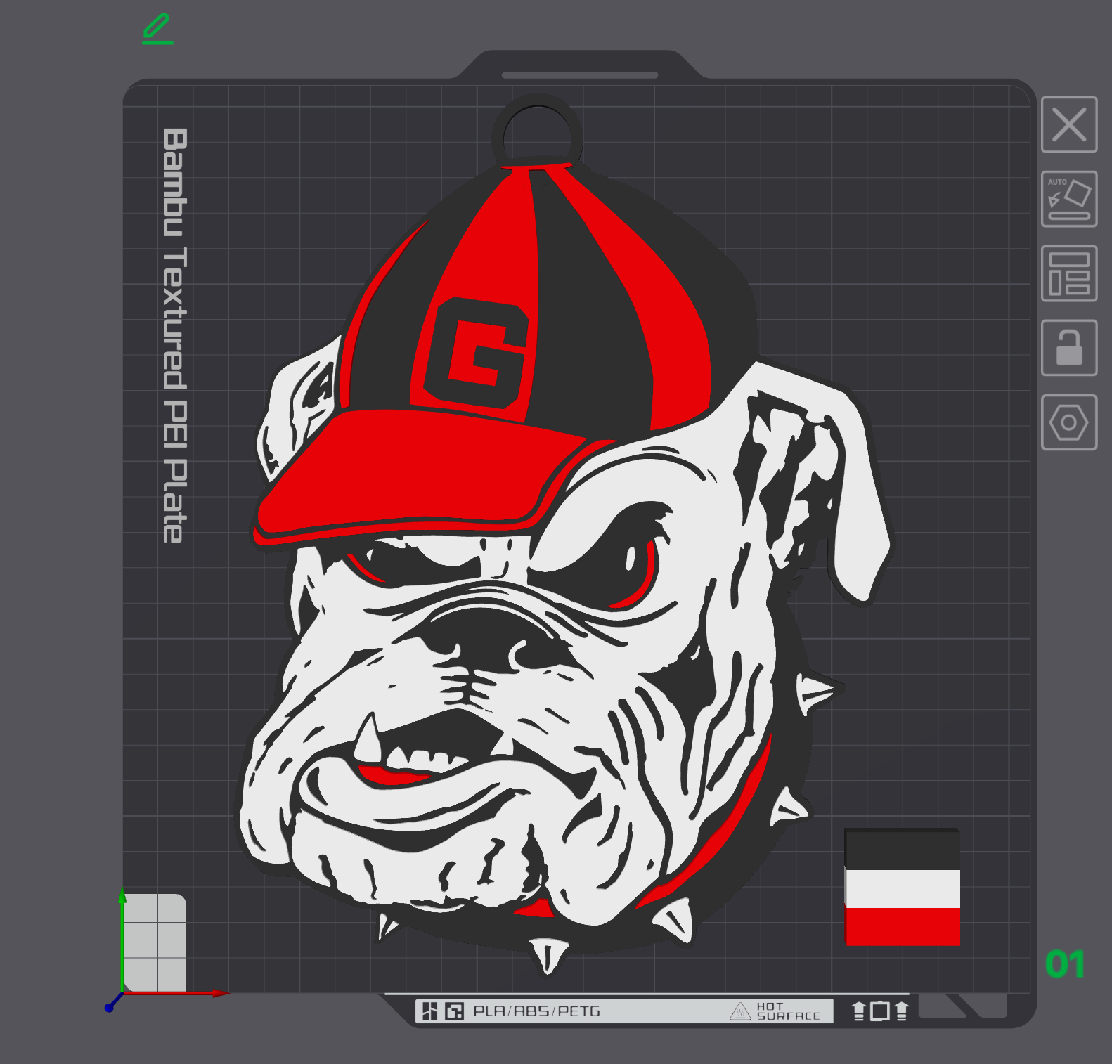 Georgia Bulldogs Retro Oversized Necklace Logo