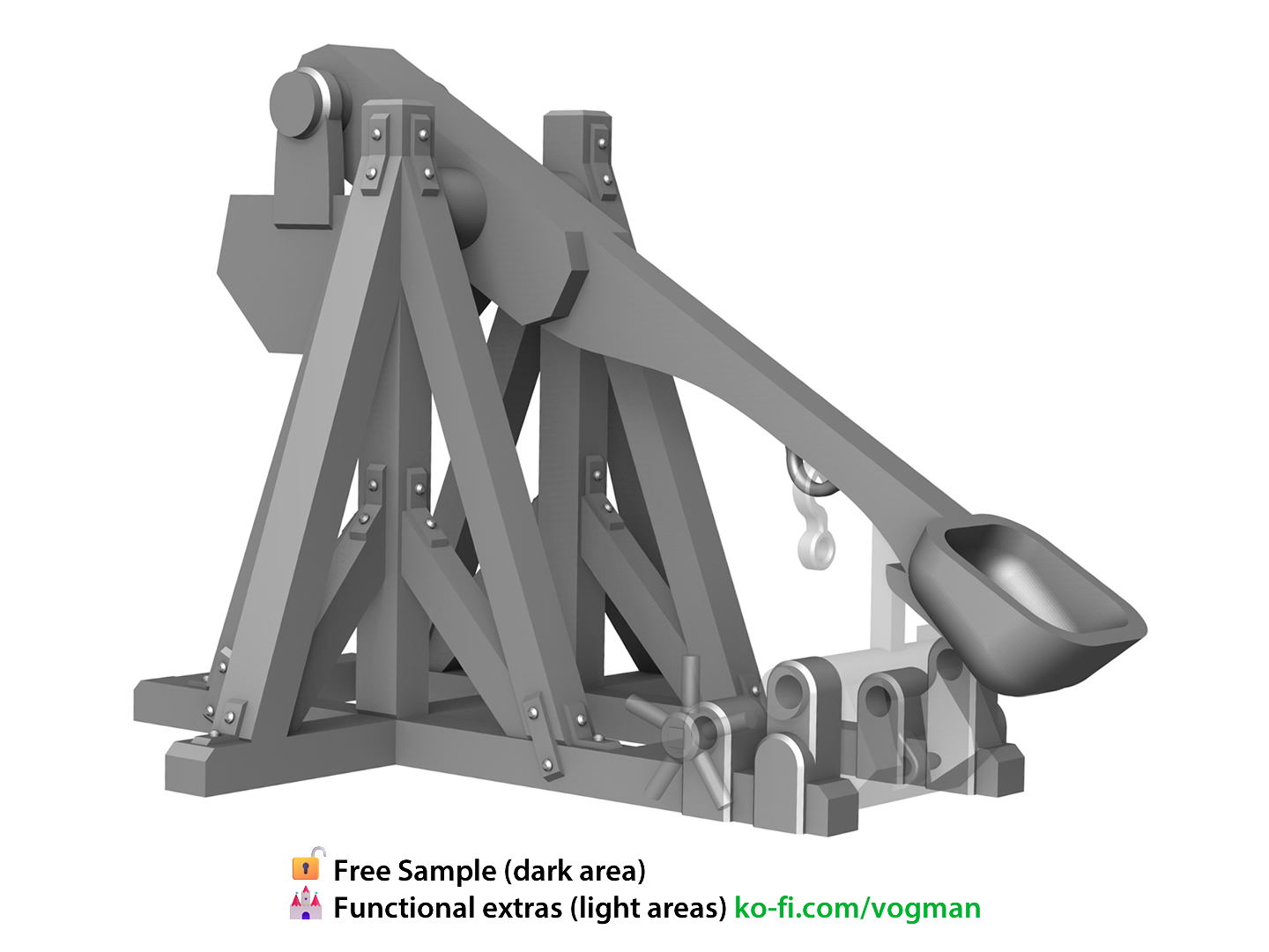 Working 28mm Trebuchet – Fantasy Siege Engine (3D Printable) — thumbnail 3