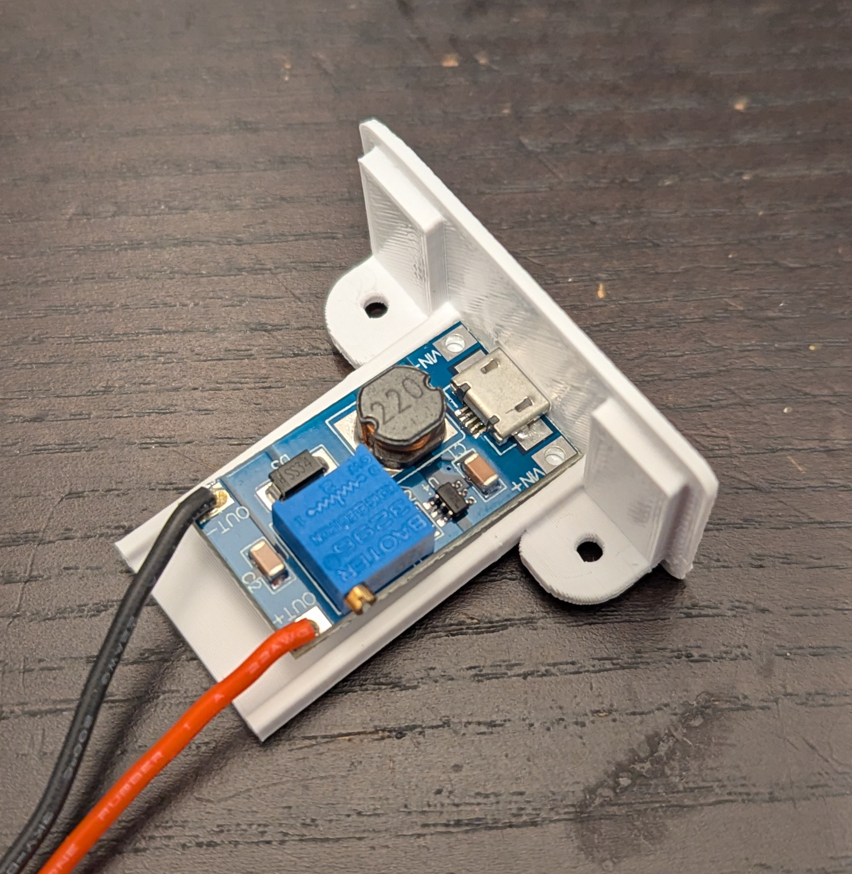 Back plate for Modular Desk Fan for Micro USB to MT3608 adjustable power supply