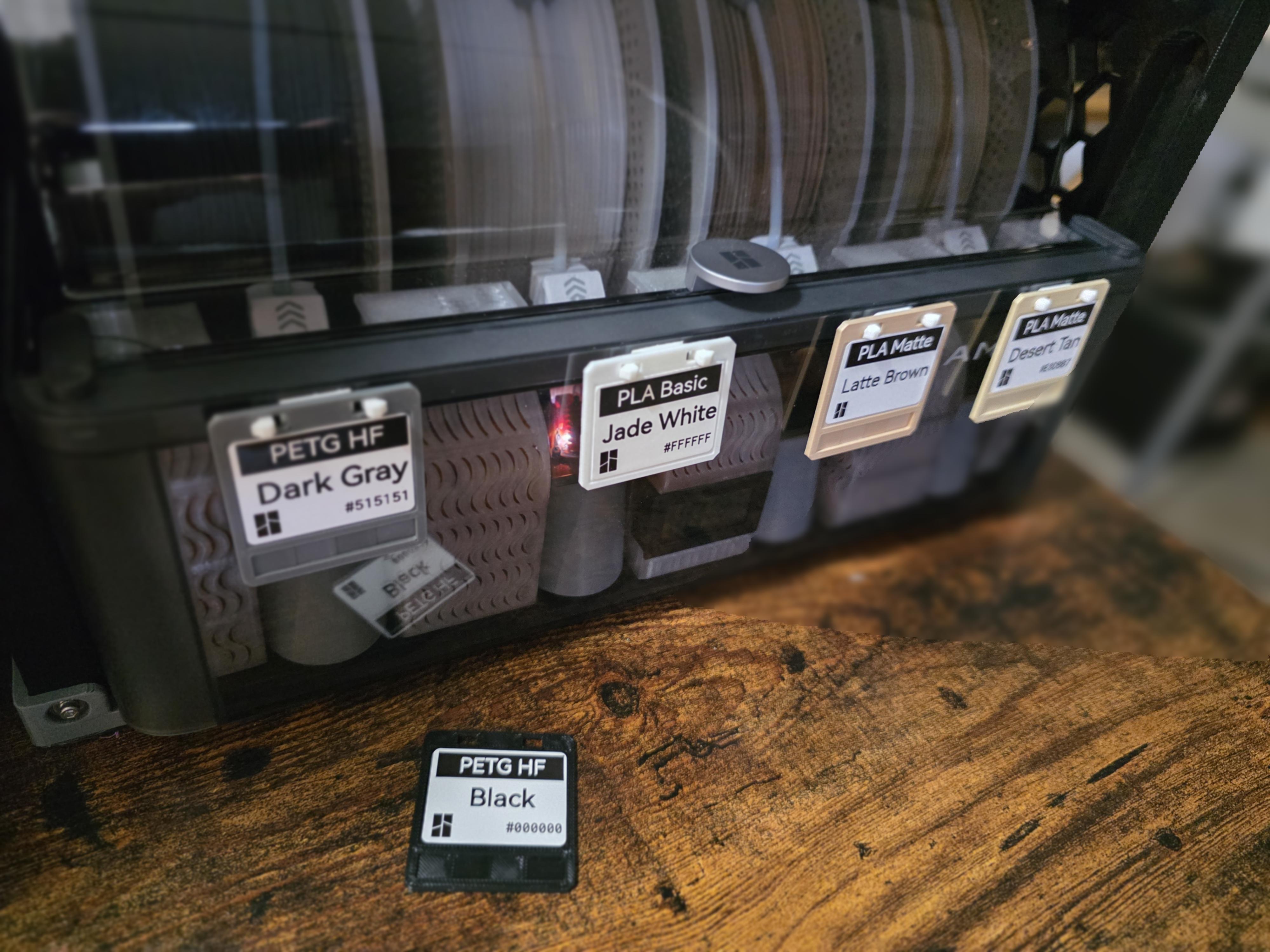 Swappable Filament Label Card System for 40x30 labels