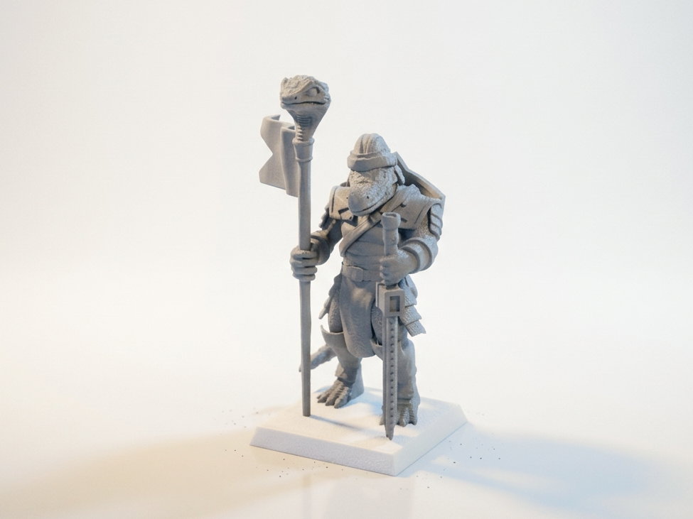 Lizard Leader Warrior Figurine Animals 3D Printable